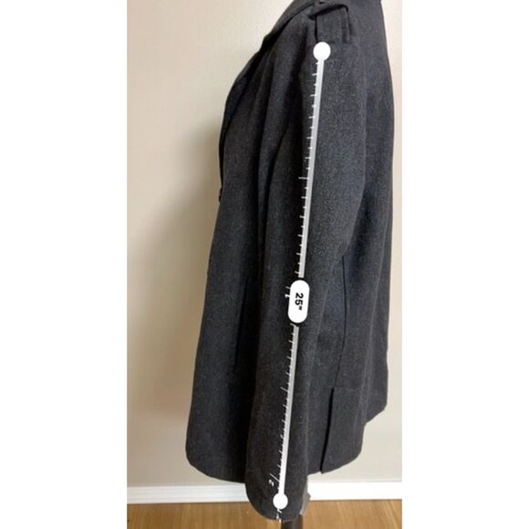 Express charcoal colored double-breasted wool blend coat. Size L(M)/XL(W) - Picture 7 of 9